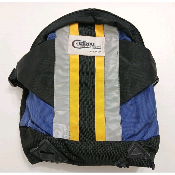 Caribou Mountaineering Backpack Reflective Vintage Blue Chico USA Bag Climbing - Picture 1 of 5